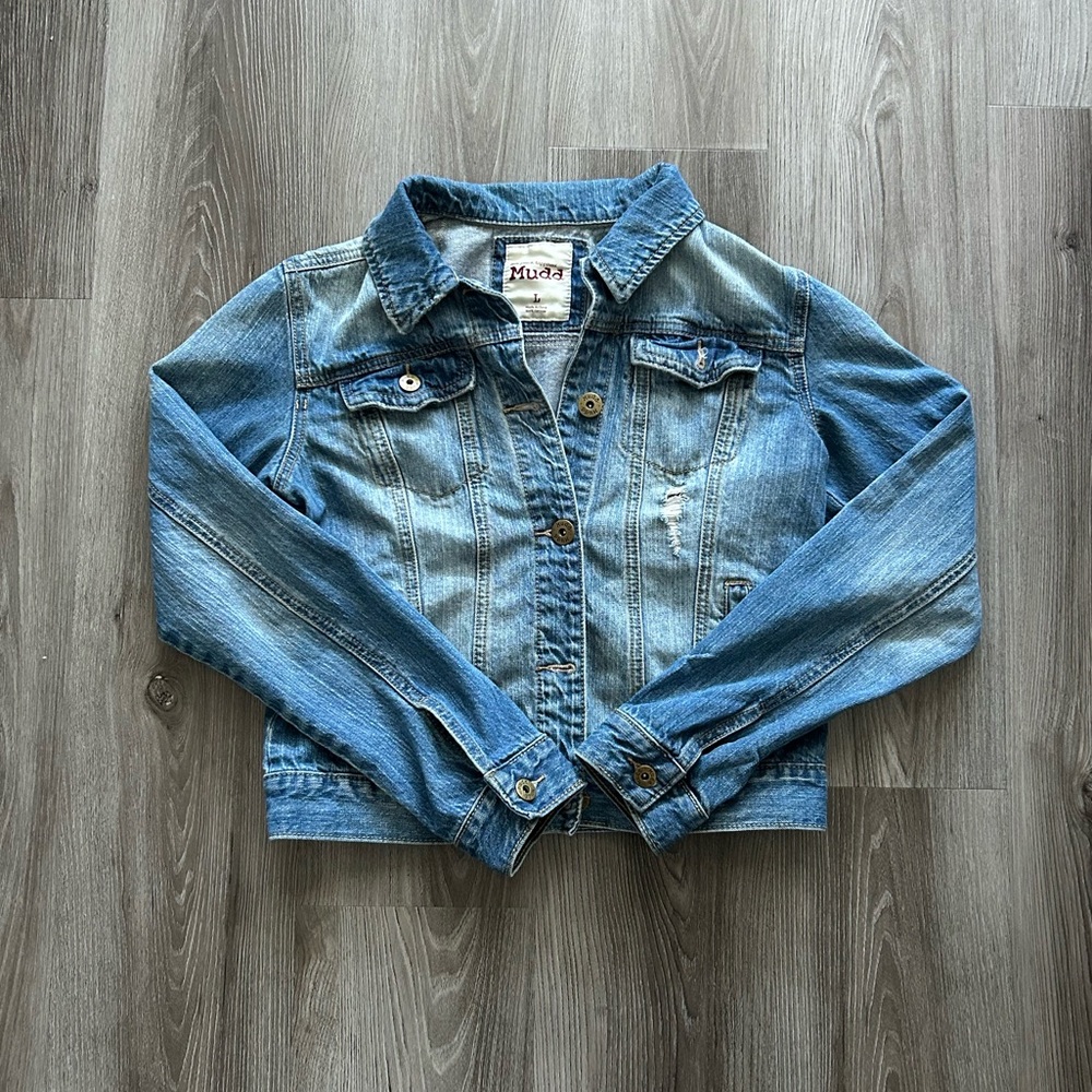 Y2K Mudd Blue Denim Jacket with Red Label - Picture 1 of 4